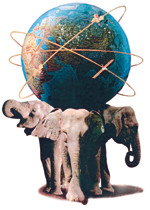 слоники с глобусом